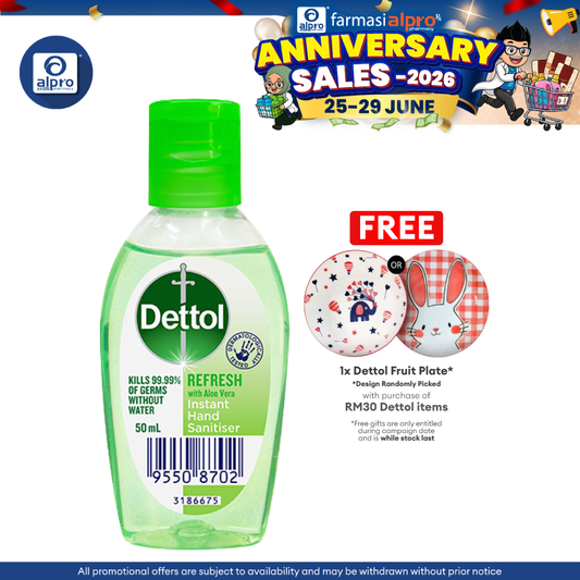 Dettol Hand Sanitizer (Refresh) 50ml | Kills 99.99% of Germs Dettol