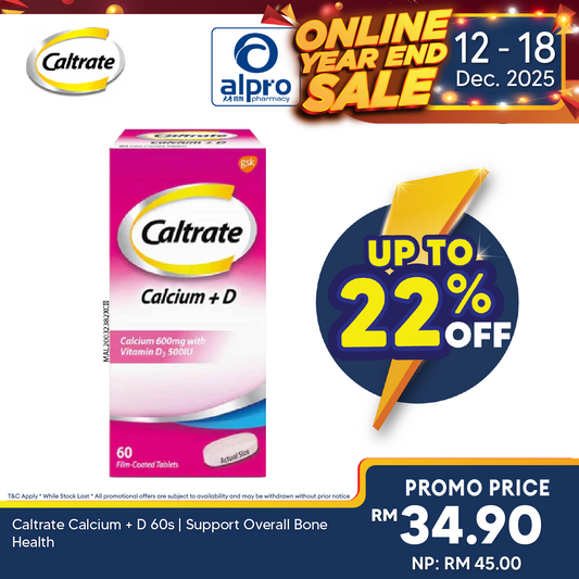 Caltrate Calcium + D 60s | Support Overall Bone Health Alpro Pharmacy