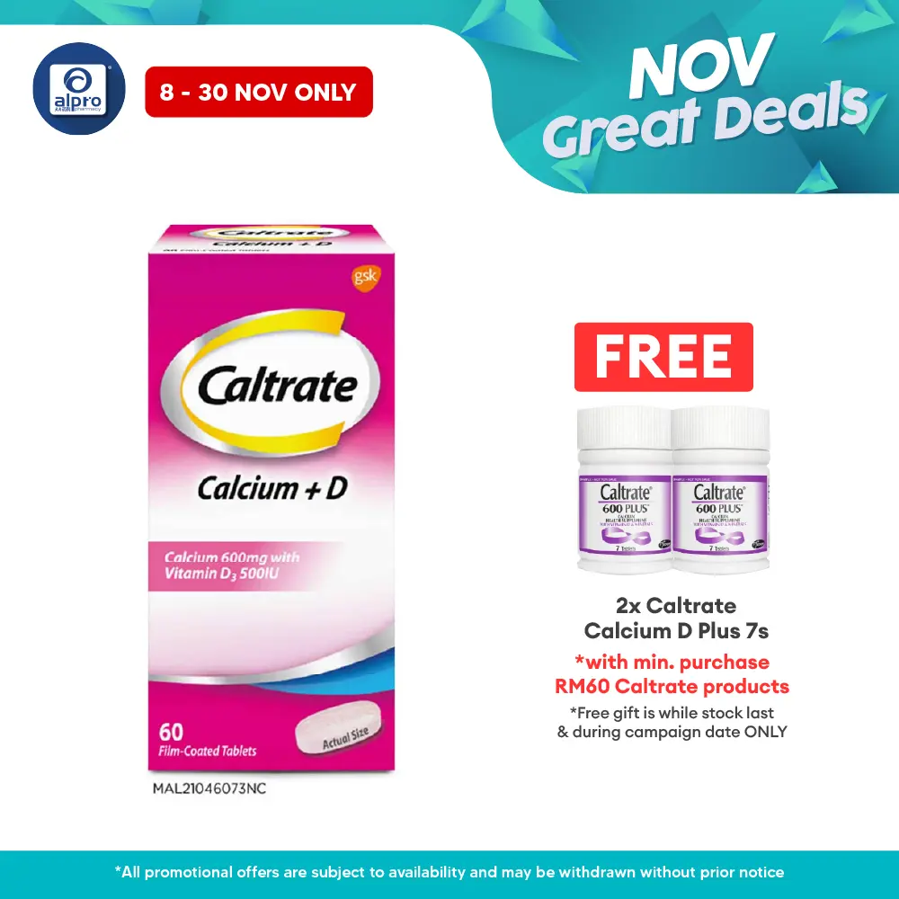 Caltrate Calcium + D 60s | Support Overall Bone Health Alpro Pharmacy