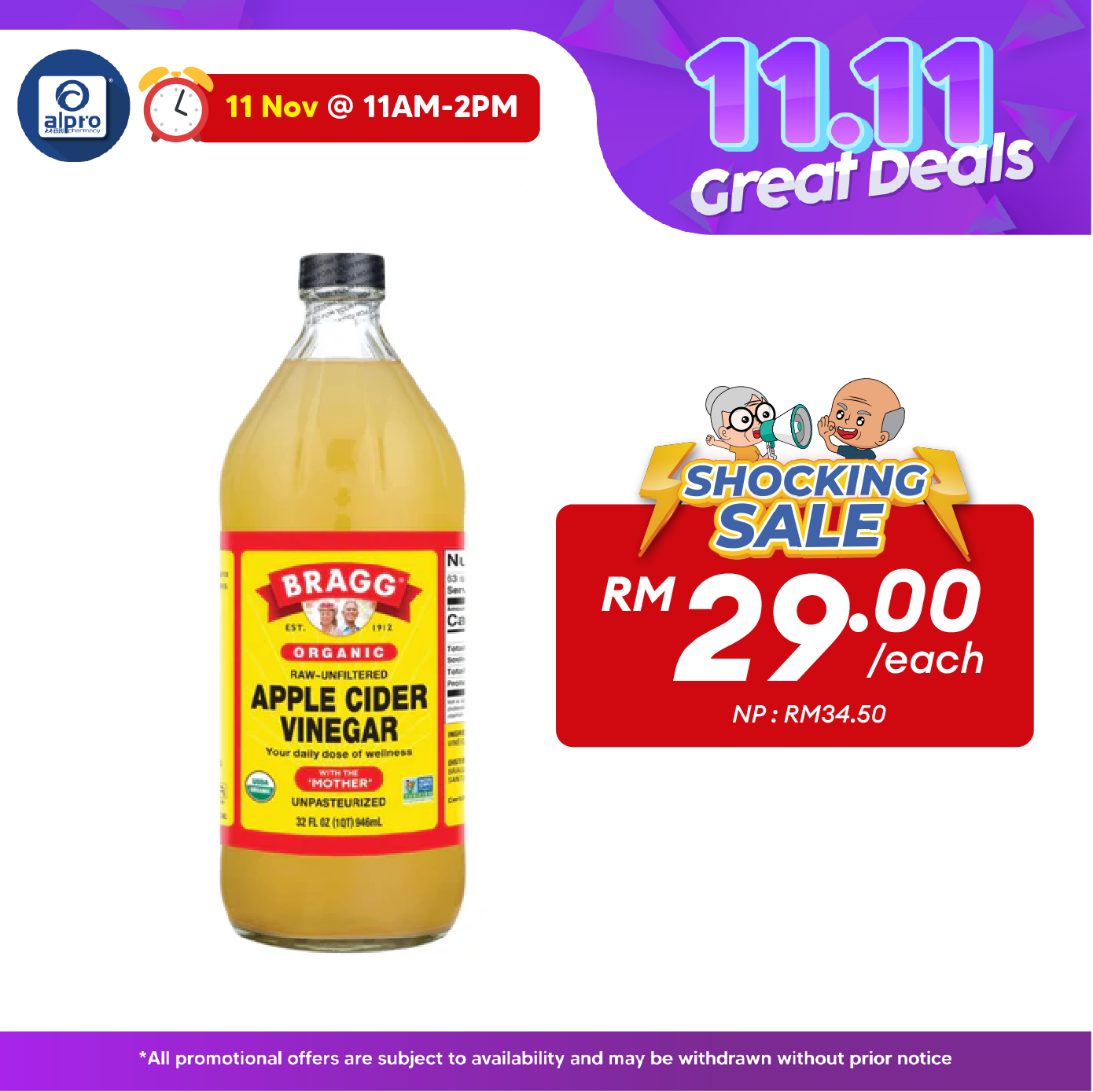 Bragg Apple Cider Vinegar 946ml | Support Immune System Bragg