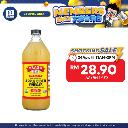 Bragg Apple Cider Vinegar 946ml | Support Immune System Bragg