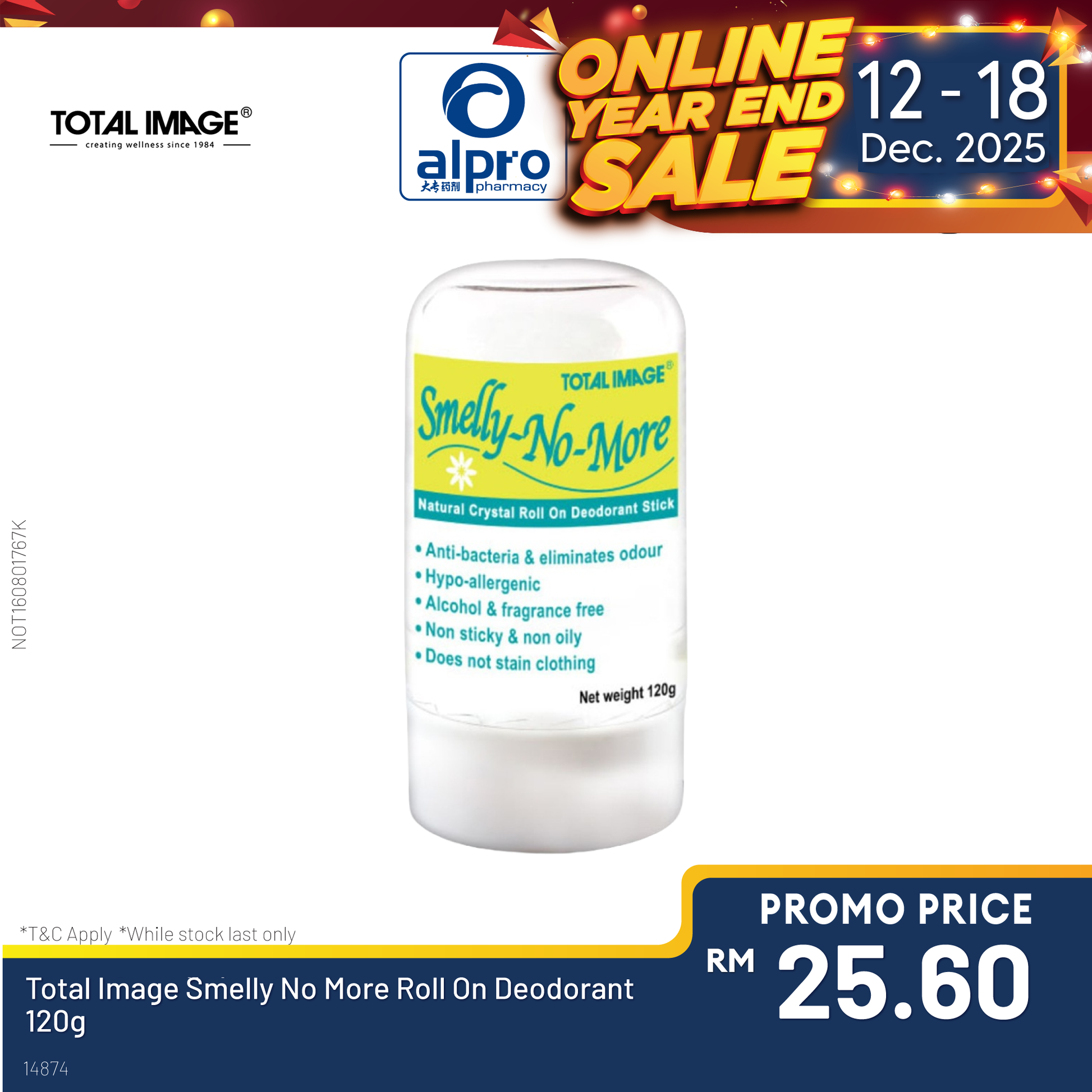Total Image Smelly No More Roll On Deodorant 120g Alpro Pharmacy