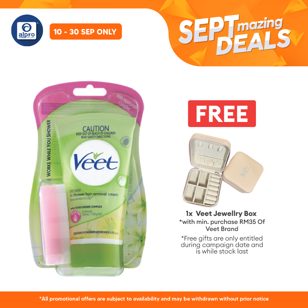 Veet In-Shower Hair Removal Dry CR 150ml Alpro Pharmacy