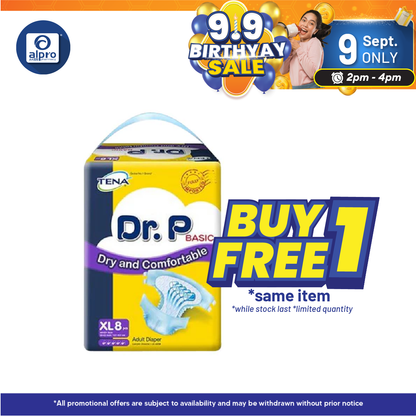 Dr.P Basic Adult Diaper XL 8's | Dry and Comfortable Dr.p