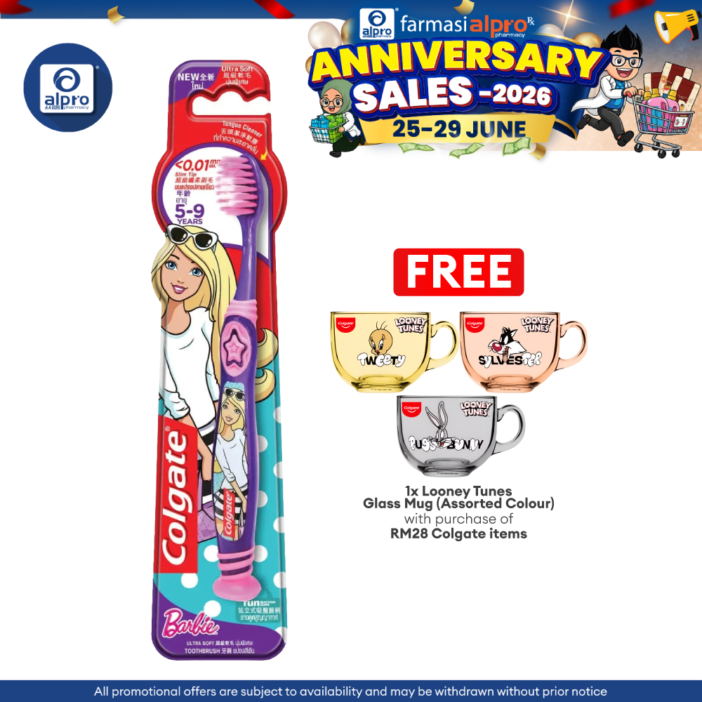 Colgate Toothbrush Barbie Ultra Soft 5-9 Years 1s Colgate