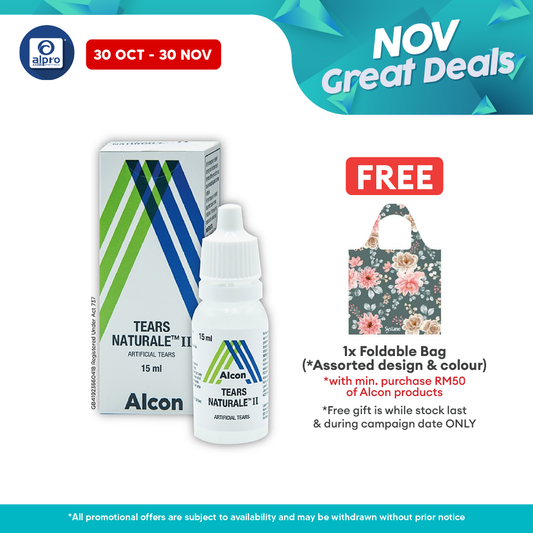 Alcon Tears Naturale II 15ml | Dry Eye Symptoms Reliever Alpro Pharmacy