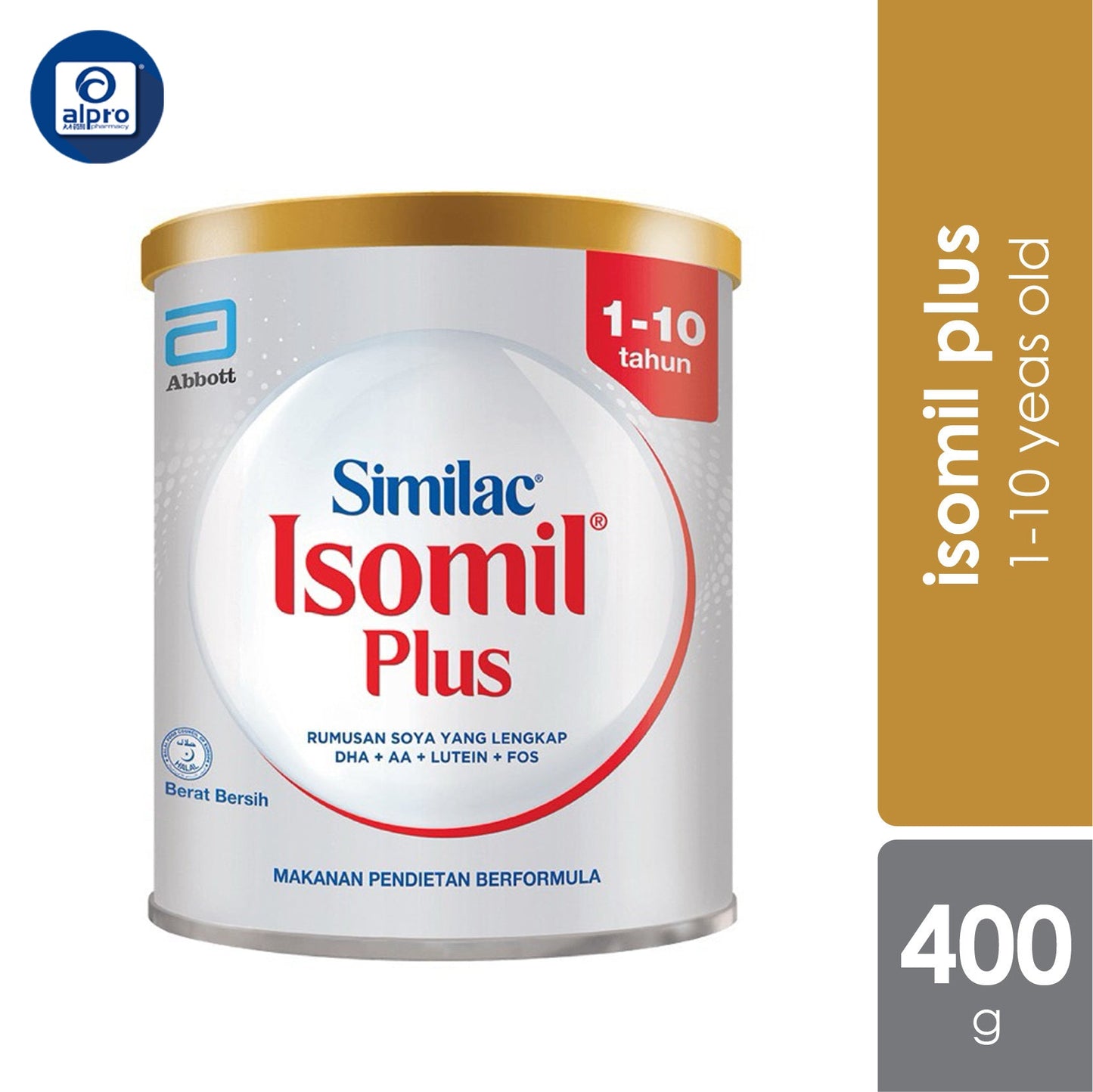 Abbott Isomil Plus Children's Lactose-Free Milk Formula 400g | For Age 1-10 Years Isomil