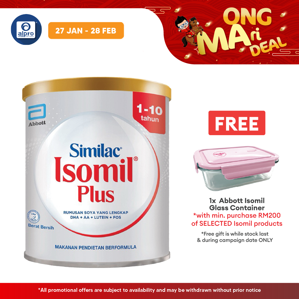 Abbott Isomil Plus Children's Lactose-Free Milk Formula 400g | For Age 1-10 Years Isomil