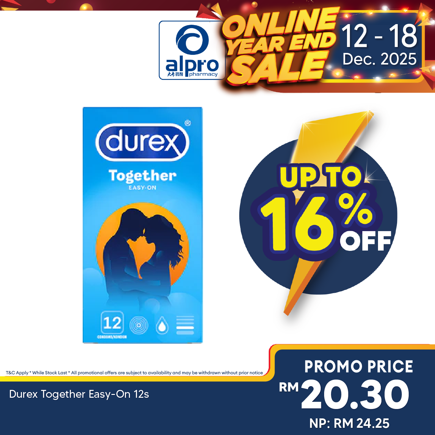 Durex Together Easy-On 12s Durex