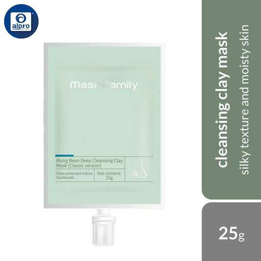 Mask Family Mung Bean Deep Cleansing Mud Mask 25g | Silky Texture and Moisty Skin Mask Family