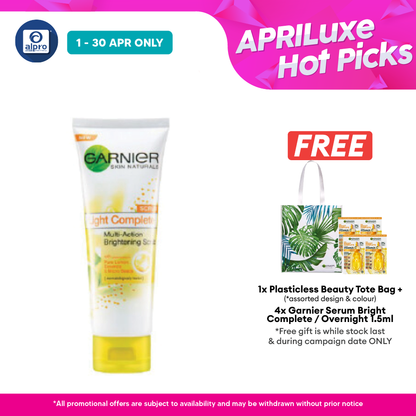 Garnier Light Brightening Scrub Wash 100ml | Removes Dead Skin Cells Garnier