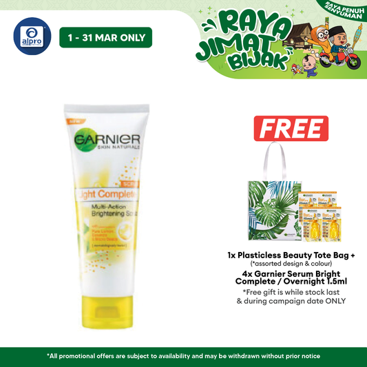 Garnier Light Brightening Scrub Wash 100ml | Removes Dead Skin Cells Garnier