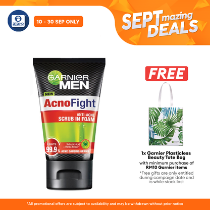 Garnier Men Acno Fight Anti Acne Scrub In Foam 100ml Alpro Pharmacy