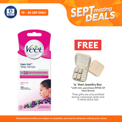 Veet Cold Wax Strip Legs Normal Skin 20s Alpro Pharmacy