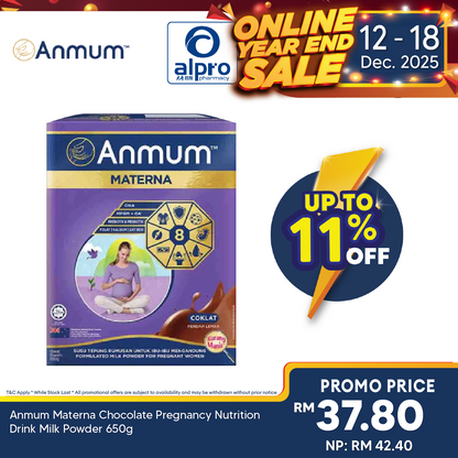 Anmum Materna Chocolate Pregnancy Nutrition Drink Milk Powder 650g Alpro Pharmacy
