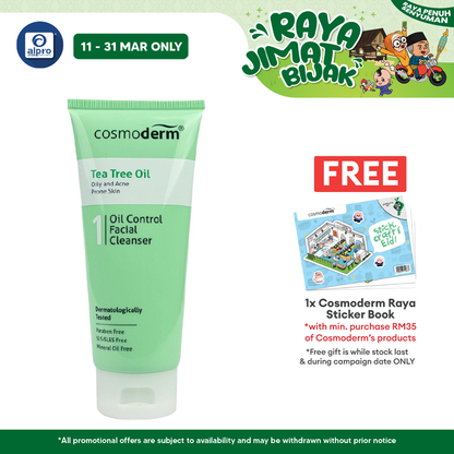 Cosmoderm Tea Tree Oil Oil Control Facial Cleanser 125 ml | Reduce Acne and Acne Spot Cosmoderm