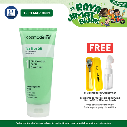 Cosmoderm Tea Tree Oil Oil Control Facial Cleanser 125 ml | Reduce Acne and Acne Spot Cosmoderm