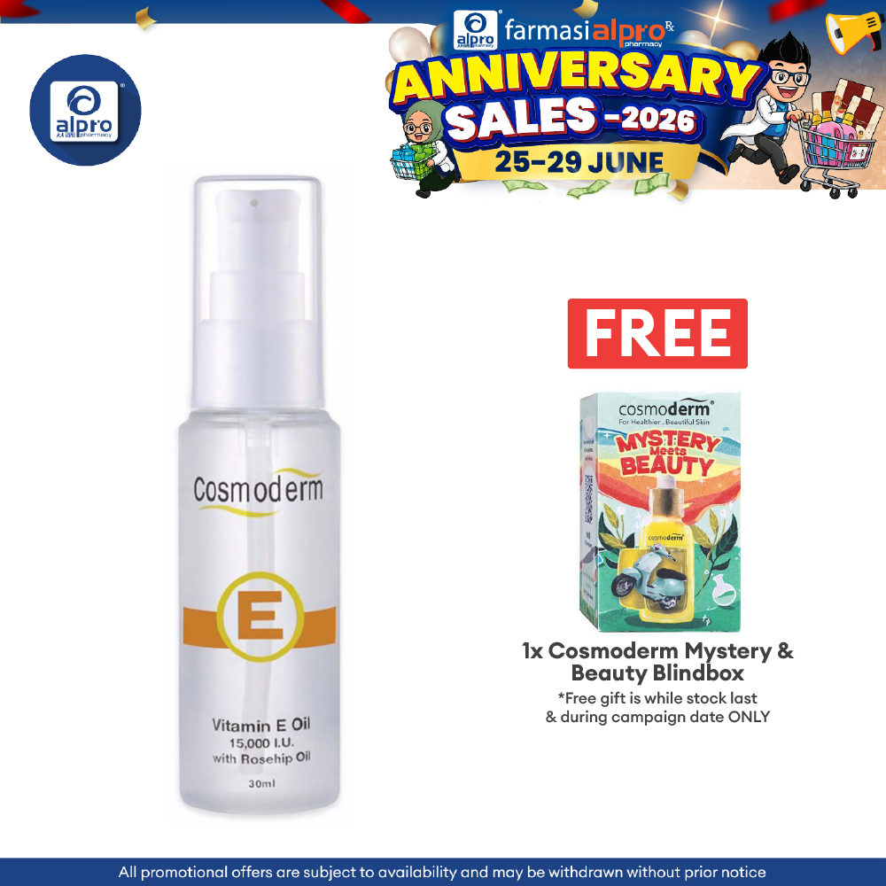 Cosmoderm Vitamin E Light Treatment Oil 15000iu (30ml) Cosmoderm