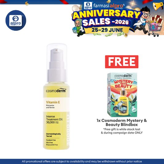 Cosmoderm Vitamin E Oil 30000 IU 30ml | Reduce Skin Appearance Cosmoderm