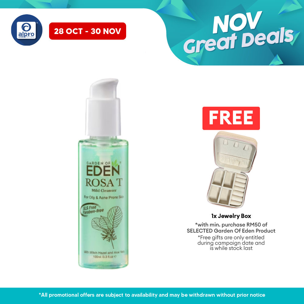 Garden Of Eden Rosa T Mild Cleanser 100ml | Helps Oil Control and Soothes Irritation Garden Of Eden