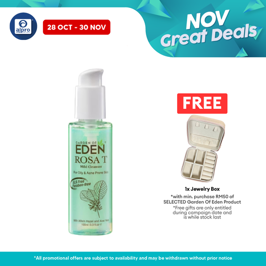 Garden Of Eden Rosa T Mild Cleanser 100ml | Helps Oil Control and Soothes Irritation Garden Of Eden