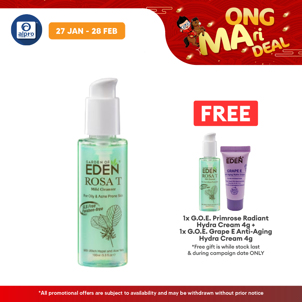 Garden Of Eden Rosa T Mild Cleanser 100ml | Helps Oil Control and Soothes Irritation Garden Of Eden