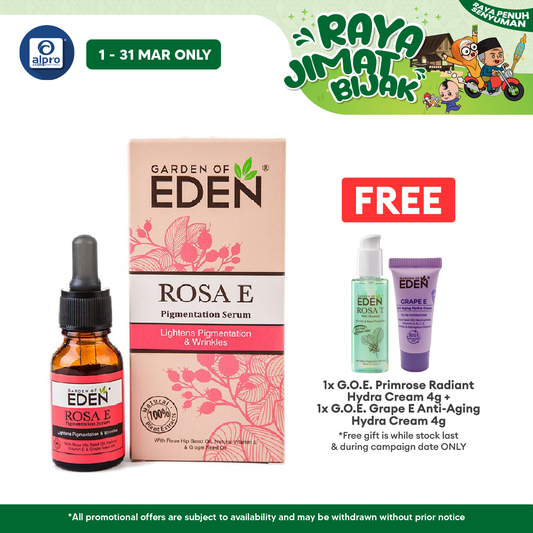Garden Of Eden Rosa E Pigmentation Serum 15ml | Lightens Skin Tone Garden Of Eden