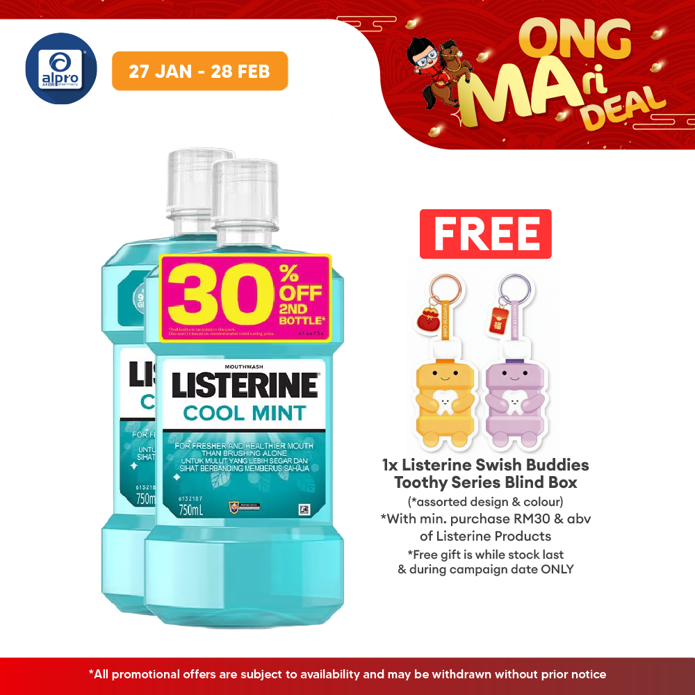 Listerine Cool Mint 2x750ml | Gives Lasting Fresh Breath