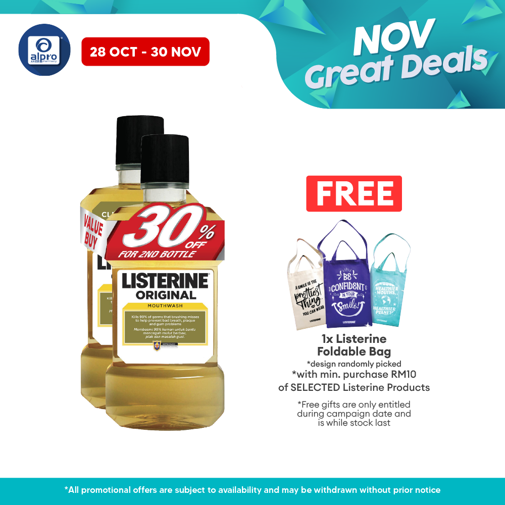 Listerine Original 750ml 2s | Breath Refresher Alpro Pharmacy