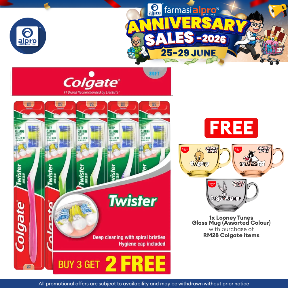 Colgate Toothbrush Twister Fresh Soft 5s Colgate