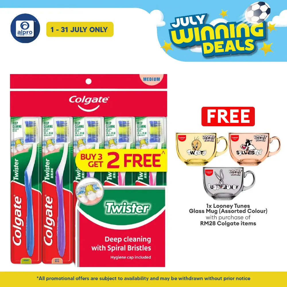 Colgate Toothbrush Twister Fresh Medium 5s Colgate
