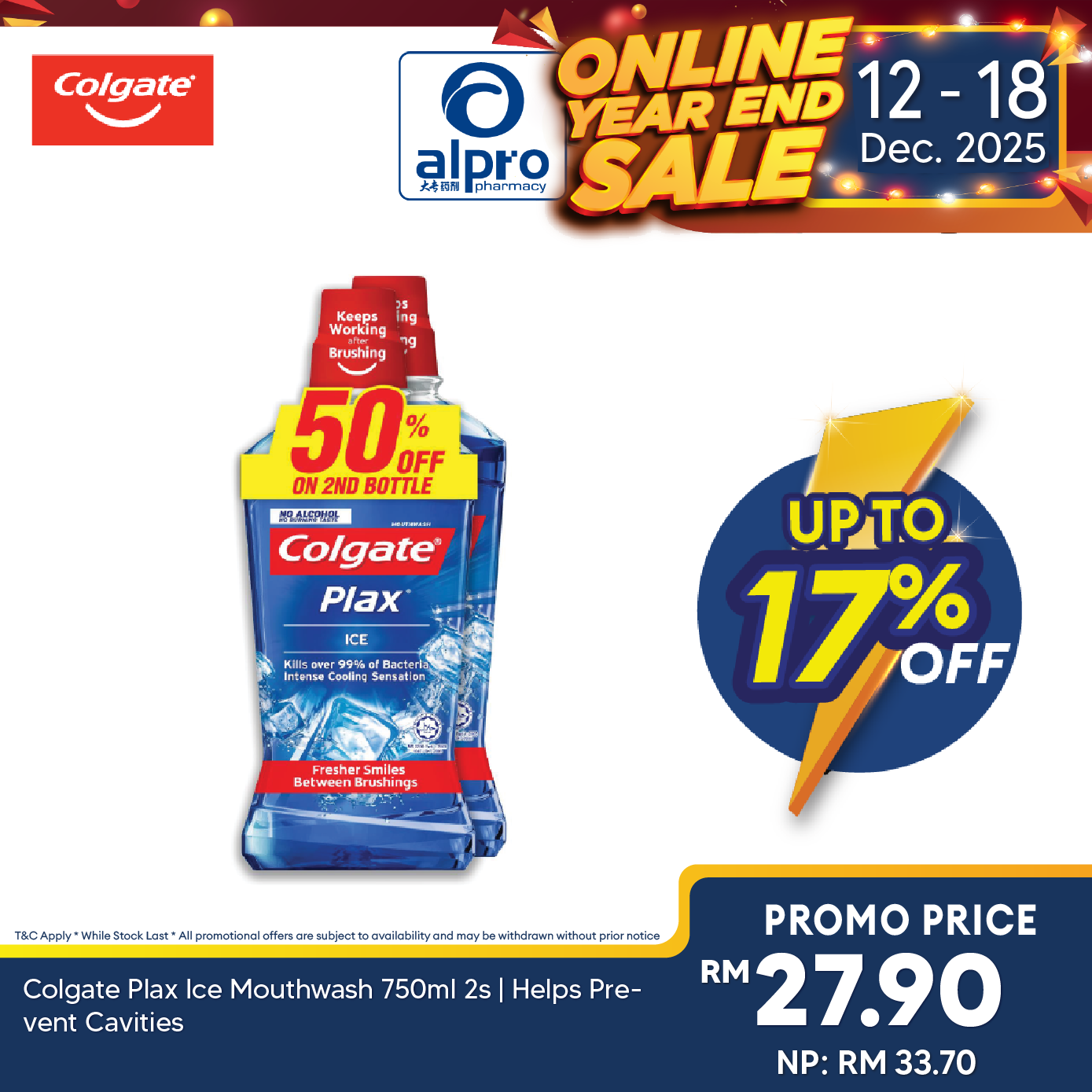 Colgate Plax Ice Mouthwash 750ml 2s | Helps Prevent Cavities Colgate