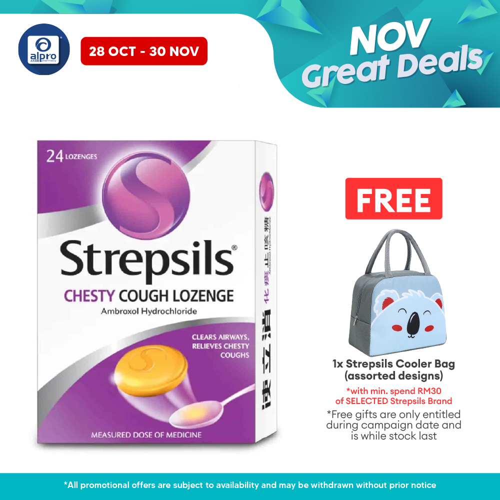 Strepsils Chesty Cough Lozenge 24s | Relief Sore Throat Strepsils