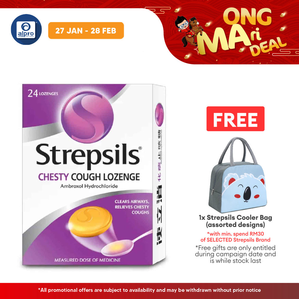 Strepsils Chesty Cough Lozenge 24s | Relief Sore Throat Strepsils