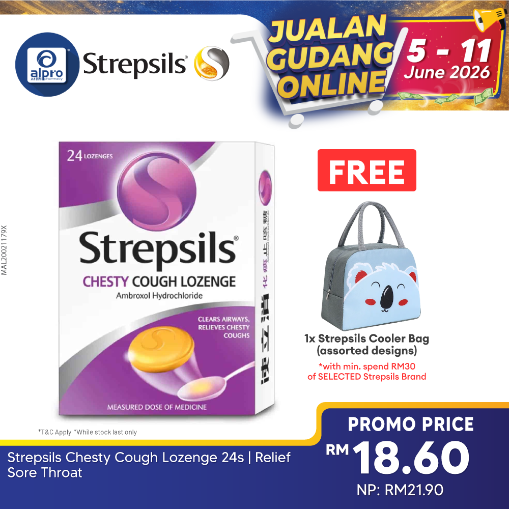 Strepsils Chesty Cough Lozenge 24s | Relief Sore Throat Strepsils