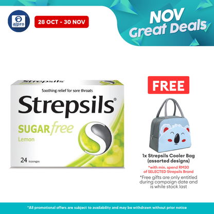Strepsils Lemon Sugar Free 24s | Symptomatic Mouth and Throat Relief Strepsils