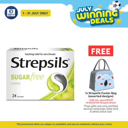 Strepsils Lemon Sugar Free 24s | Symptomatic Mouth and Throat Relief Strepsils