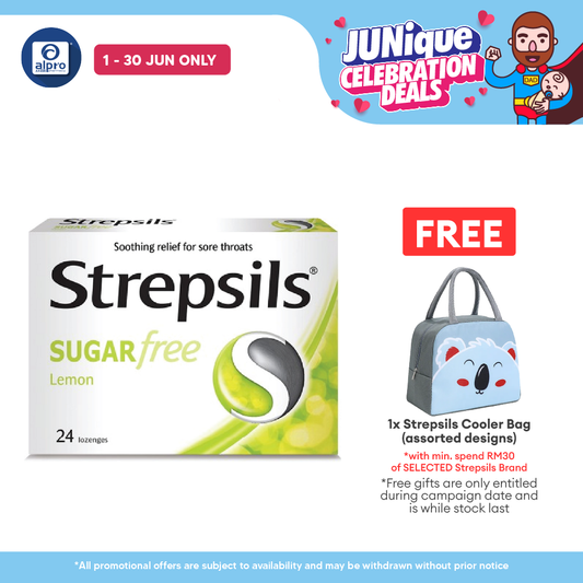 Strepsils Lemon Sugar Free 24s | Symptomatic Mouth and Throat Relief Strepsils