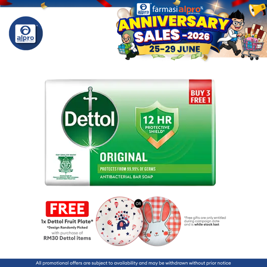 Dettol Shower Soap Original 100g x 4s Value Pack (Antibacterial Body Wash) Dettol