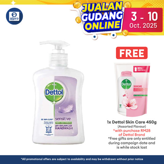 Dettol Sensitive Anti Bacterial Handwash (250ml) Alpro Pharmacy