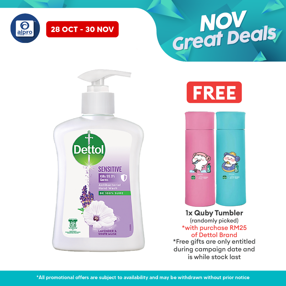 Dettol Sensitive Anti Bacterial Handwash (250ml) Alpro Pharmacy