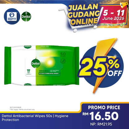 Dettol Antibacterial Wipes 50s | Hygiene Protection Dettol