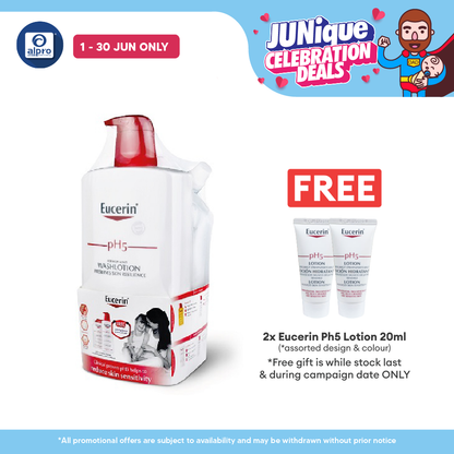 Eucerin Ph5 Wash Lotion 1000ml Free 400ml Eucerin