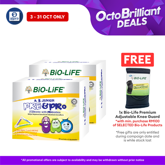 Bio-life A.B. Junior Prebiotic & Probiotic 2.3g 2x50s | Improve Bowel Movement Bio-life