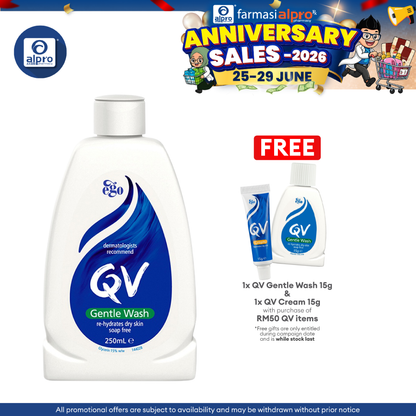 QV Gentle Wash 250ml | Soap Free Cleanser QV