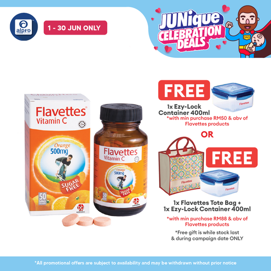 Flavettes Sugar Free Vitamin C 500mg Orange 50s | Boost Immune System Flavettes