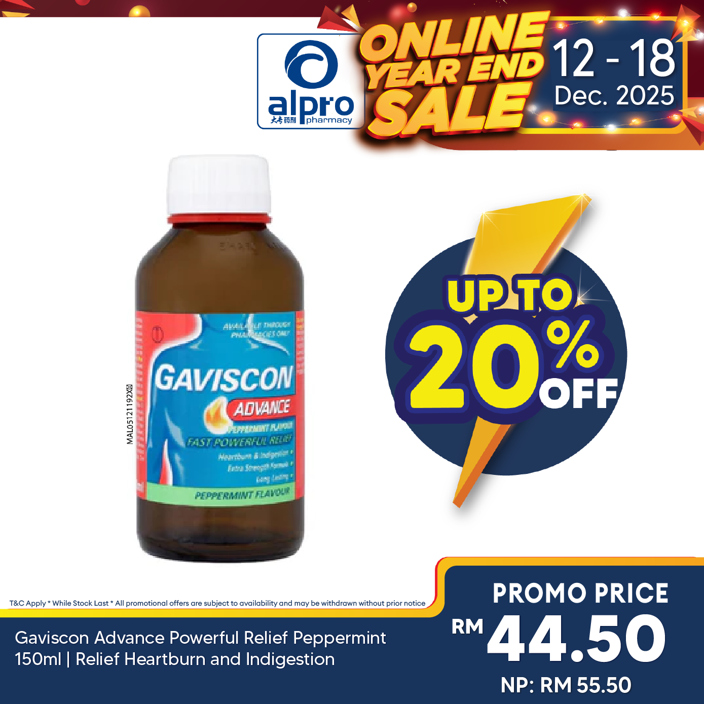 Gaviscon Advance Powerful Relief Peppermint 150ml | Relief Heartburn and Indigestion Gaviscon