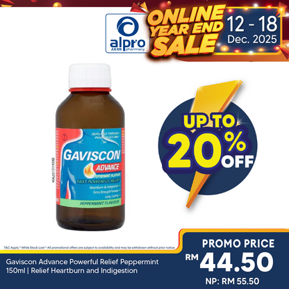 Gaviscon Advance Powerful Relief Peppermint 150ml | Relief Heartburn and Indigestion Gaviscon