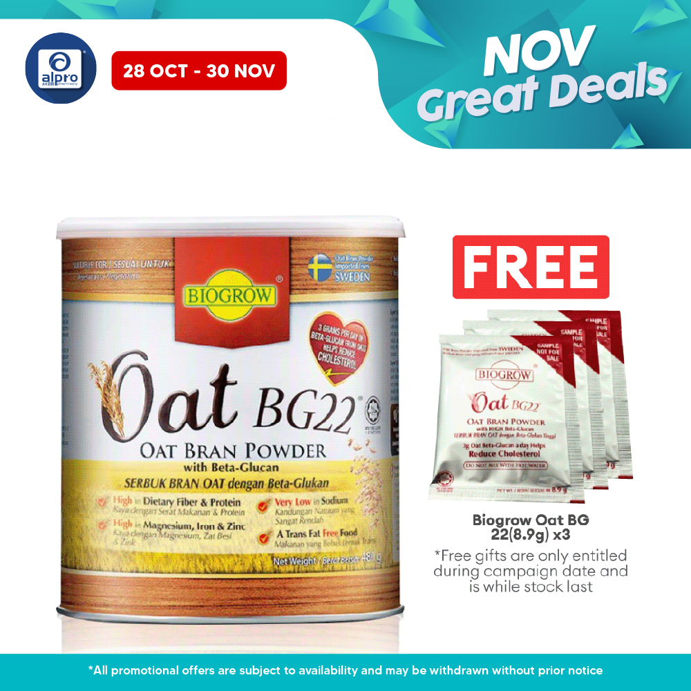 Biogrow Oat BG22 480g | Lowering Cholesterol Level Biogrow