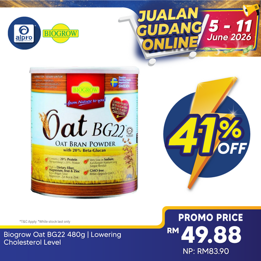 Biogrow Oat BG22 480g | Lowering Cholesterol Level Biogrow